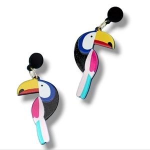 Colorful Toucan Bird Acrylic  Earrings